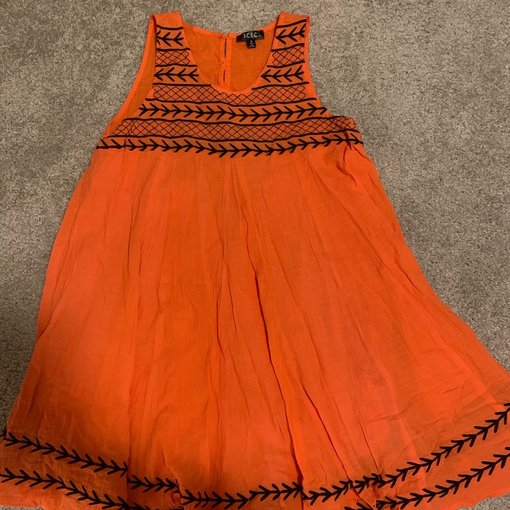 Orange and Black Dress